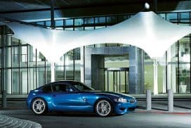 BMW E86 Z4 M Coupe Blue Side View