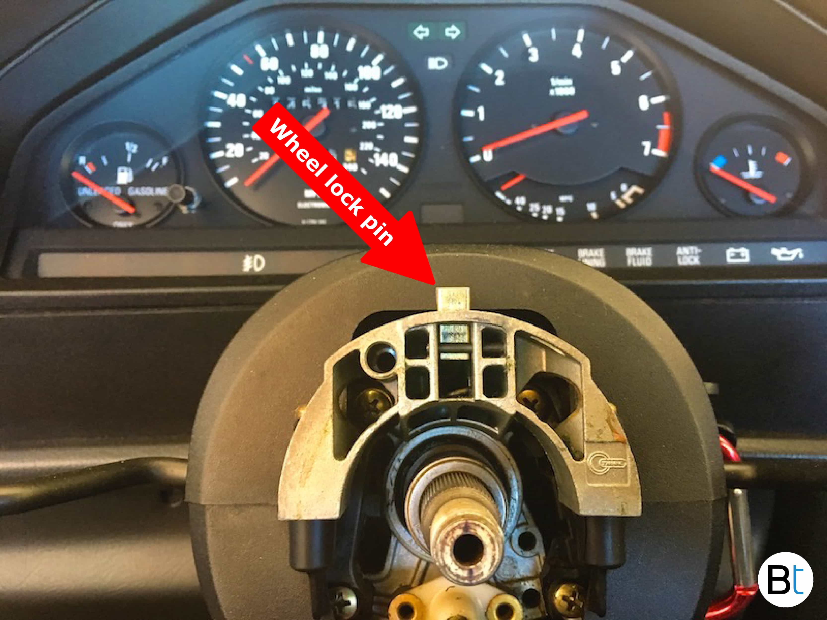 BMW steering wheel removal wheel lock