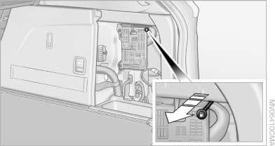 BMW X5 Fuel filler door manual release