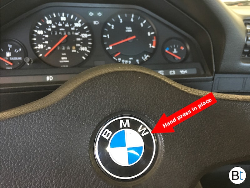 BMW Steering wheel badge removal