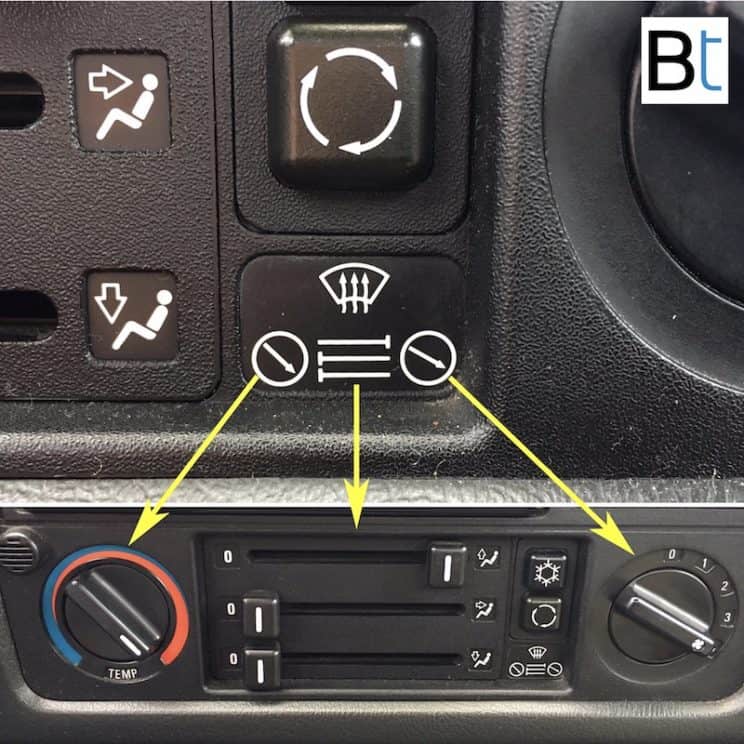 BMW E30 & E34 defrost settings