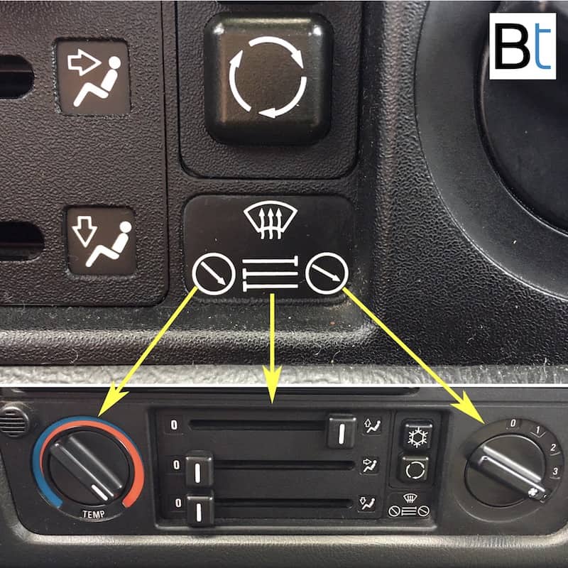 BMW E30 defrost settings