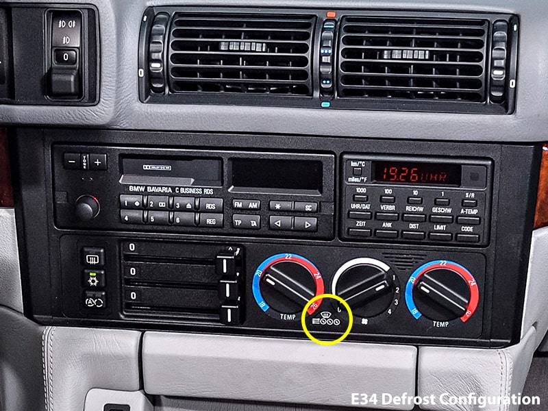 E34 defrost configuration settings