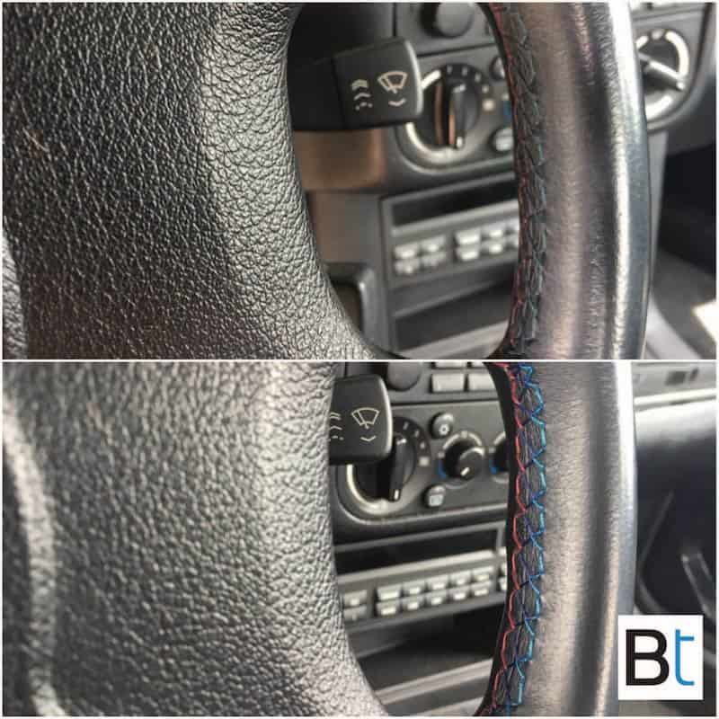 clean tri-color stitch steering wheel
