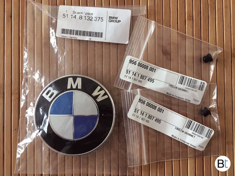 BMW Hood Emblem Badge Logo Roundel 82mm With Grommets Genuine Original 375 