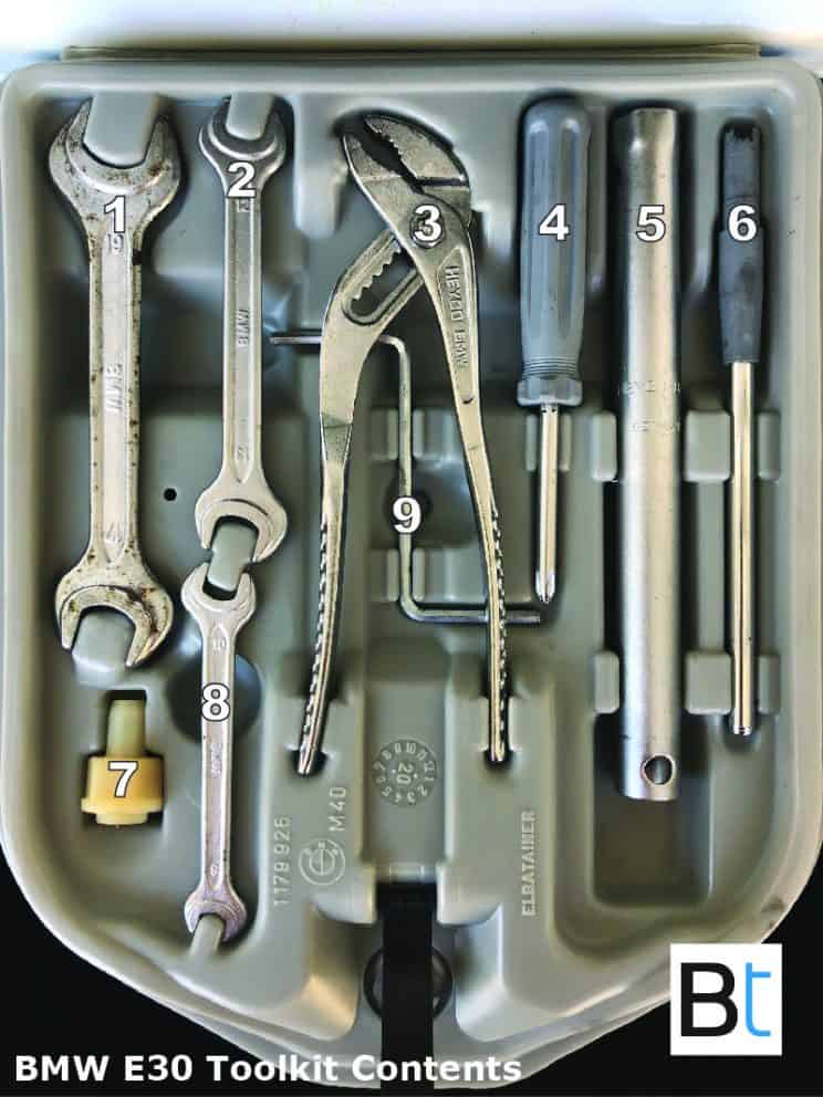 BMW E30 toolkit tools, part numbers - BIMMERtips.com