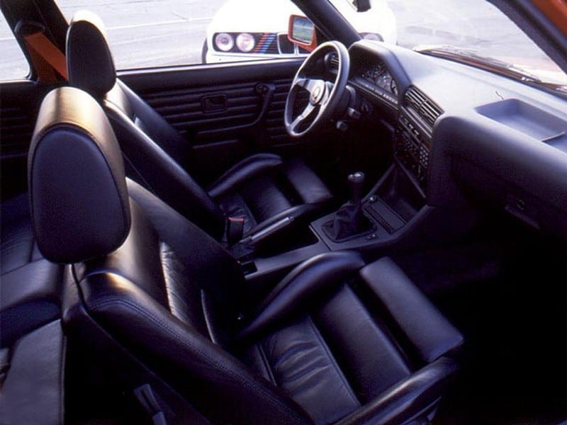 BMW E30 M3 black leather interior