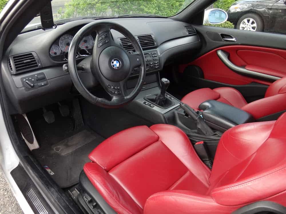 e46 m3 imola red interior