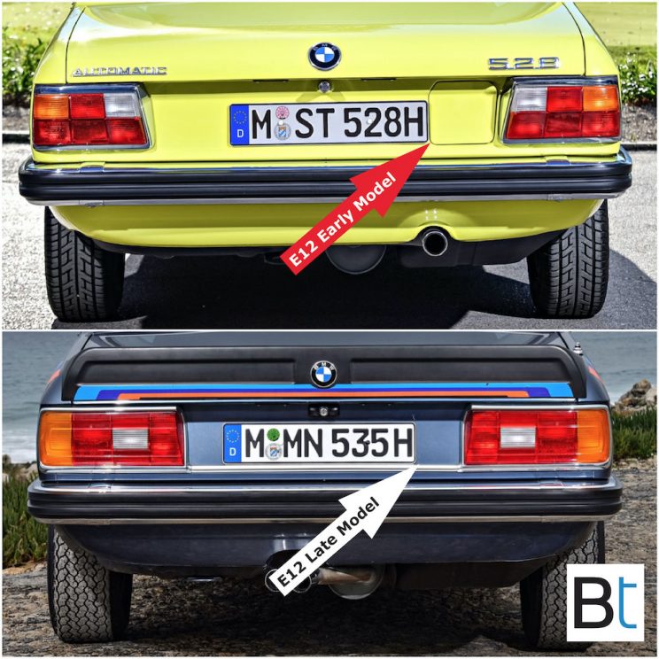 BMW E12 facelift changes