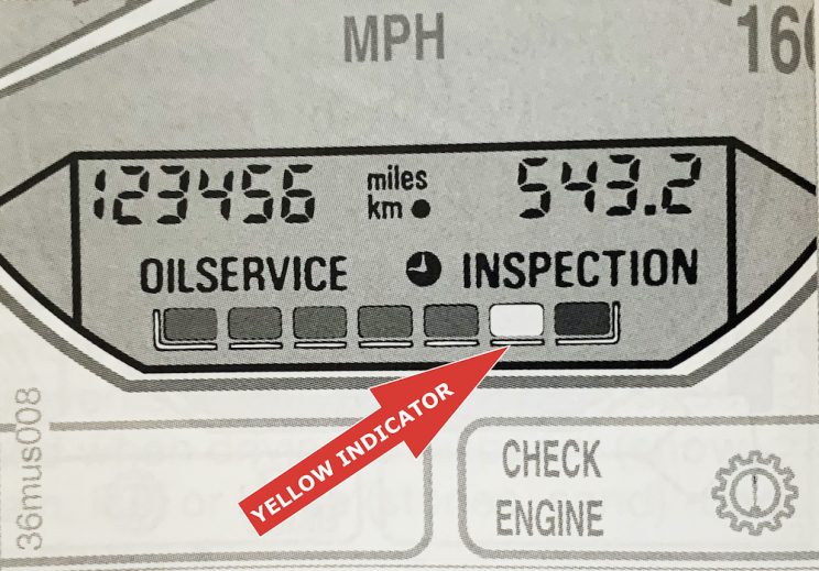 BMW E36 M3 service inspection indicator light