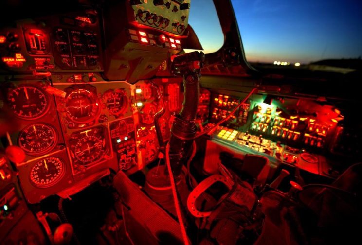 Aviation red instrument panel