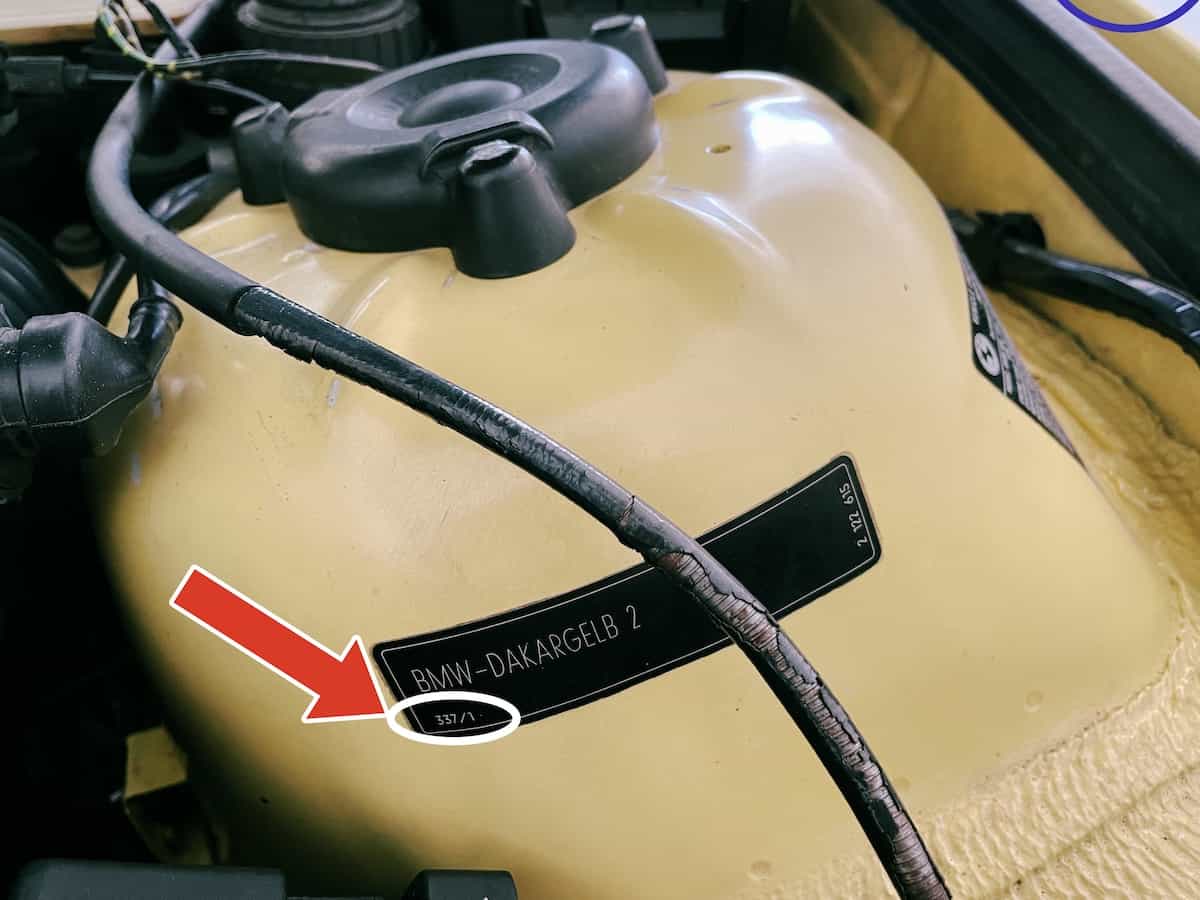 BMW paint code location, where to find