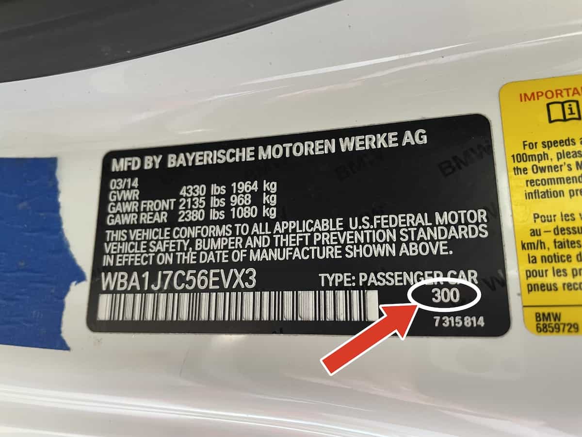 BMW paint code location, where to find