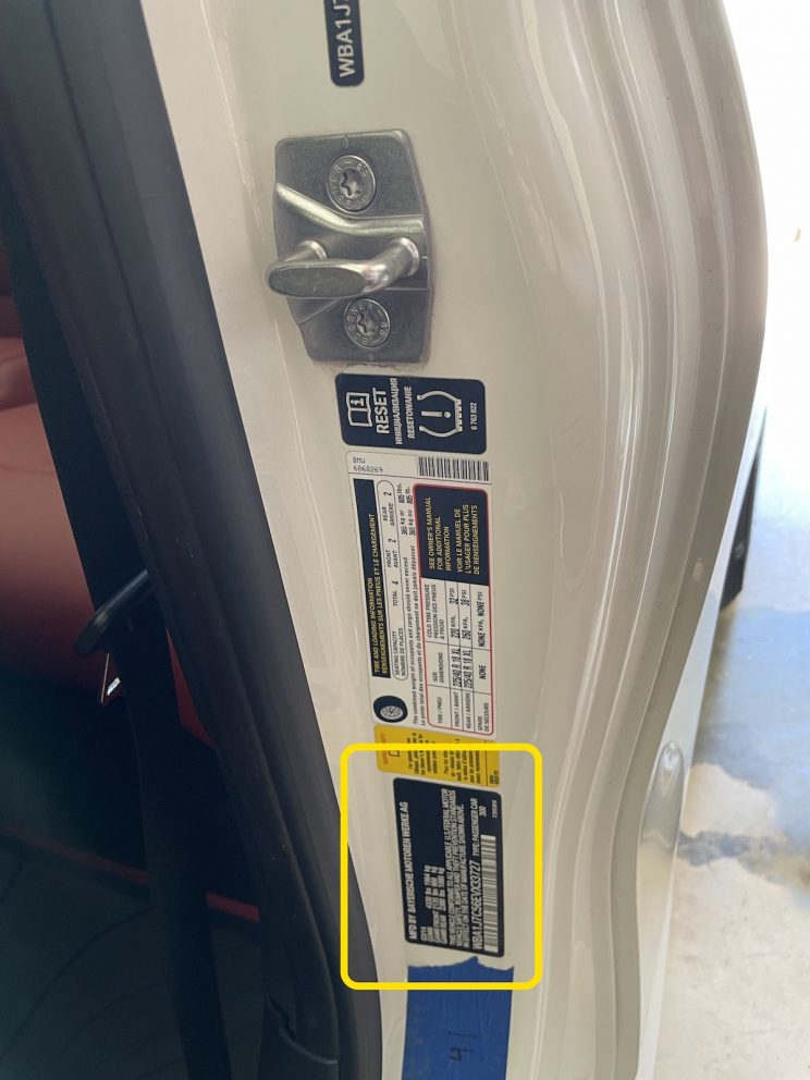 BMW Paint Code Location Where To Find BIMMERtips